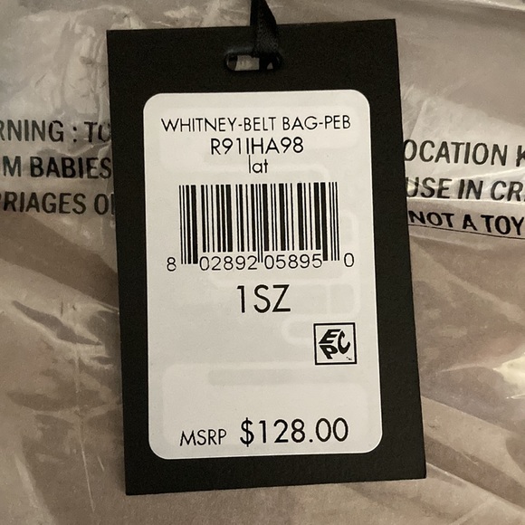 DKNY Whitney Leather Belt Bag Latte/Silver - Picture 5 of 7